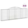 vidaXL Kosze gabionowe, 10 szt, 300x30x100/120cm, galwanizowane żelazo