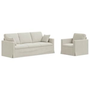 vidaXL Sofa 2 pcs Kremowy
