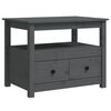 vidaXL Stolik kawowy, szary, 71x49x55 cm, lite drewno sosnowe