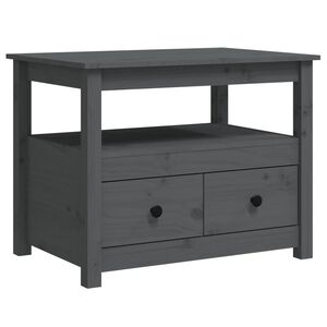 vidaXL Stolik kawowy, szary, 71x49x55 cm, lite drewno sosnowe