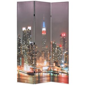 vidaXL Składany parawan, 120 x 170 cm, wz&oacute;r Nowy Jork nocą
