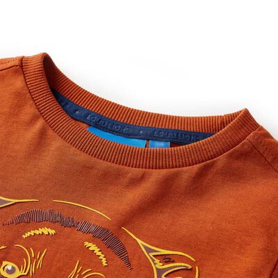 Koszulka dziecięca z długimi rękawami, rdzawa, 92