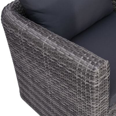 vidaXL Ogrodowe krzesło z poduszką, rattan PE, szare