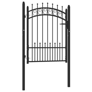 vidaXL Brama ogrodzeniowa EMMEN z kolcami stalowa 104x109,5 cm czarna