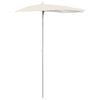 vidaXL P&oacute;łokrągły parasol ogrodowy na słupku, 180x90 cm, piaskowy