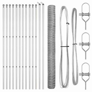 vidaXL Słupek ogrodzeniowy. Srebrny 25 x 1,6 m (siatka 36 mm) Stal