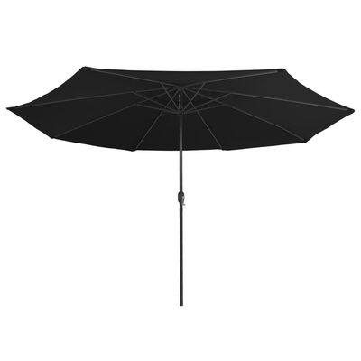 vidaXL Parasol ogrodowy na metalowym słupku, 400 cm, czarny