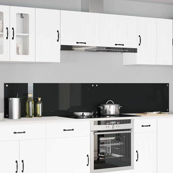 vidaXL Prz&oacute;d kuchenny 2 pcs Czarny 120 x 40 cm szkło hartowane