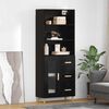 vidaXL Highboard z szufladą Czarny Dąb 69,5 x 32,5 x 180 cm