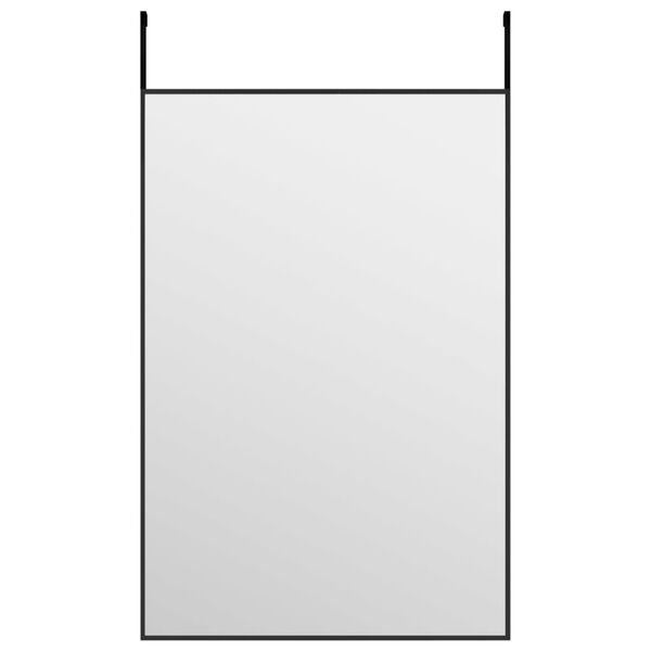 vidaXL Lustro na drzwi, czarne, 40x60 cm, szkło i aluminium