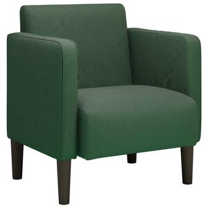vidaXL Sofa Fotel z Podłokietnikami ciemnozielona 54cm Tkanina Corduroy