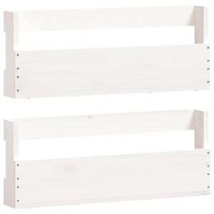 vidaXL Ścienne p&oacute;łki na buty, 2 szt., biały, 59x9x23 cm, sosna