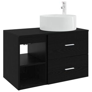 vidaXL Zestaw mebli łazienkowych 2 pcs Czarny dąb Drewno inżynieryjne