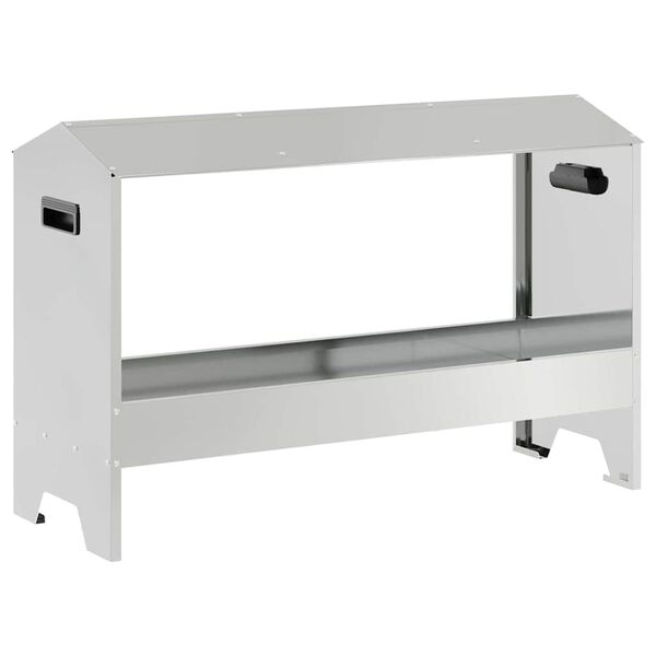 vidaXL Koryto do karmienia kurczak&oacute;w Srebrny 81 x 32 x 53,5 cm