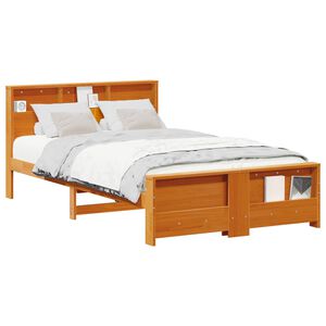 vidaXL Ramka ł&oacute;żka Woskowy Brąz 120 x 200 cm Lite drewno sosnowe