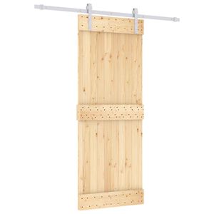 vidaXL Drzwi przesuwne 80 x 210 cm Lite Drewno Sosnowe (Nieobrobione)