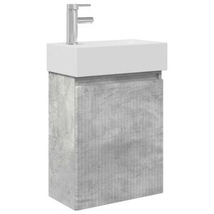 vidaXL Jednostka toaletowa z kranem Betonowy szary 45,5 x 22,5 x 84 cm