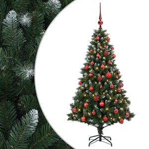 vidaXL Sztuczna choinka z bombkami 120 cm 150 LED Ciepła biel