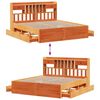 vidaXL Ł&oacute;żko z regałem, bez materaca, woskowy brąz, 200x200cm, sosnowe