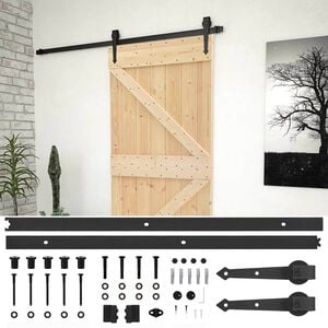 vidaXL Drzwi przesuwne 80 x 210 cm Lite drewno sosnowe
