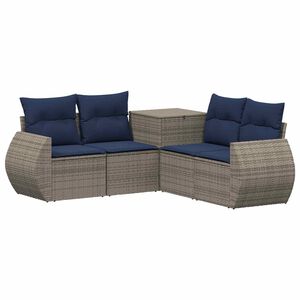 vidaXL Zestaw Sof 5 szt. Szary i granatowy 188 x 188 x 85 cm