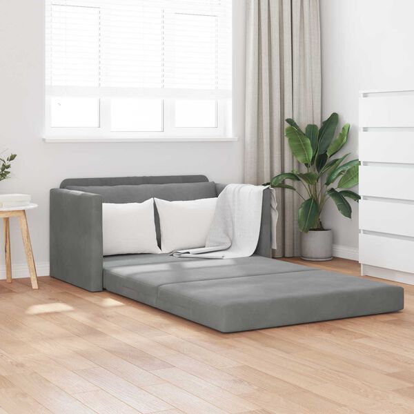 vidaXL Sofa Bed 110cm Ciemnoszary Aksamit