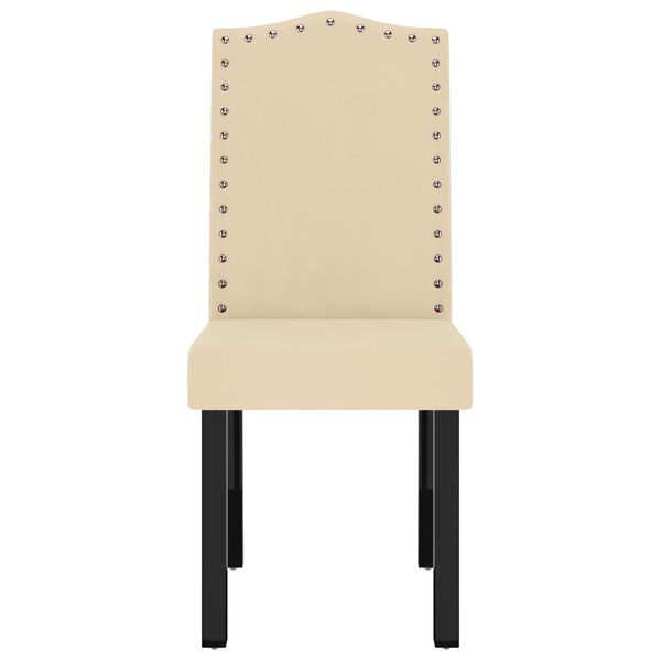 vidaXL Krzesła stołowe, 6 szt., kremowe, obite aksamitem