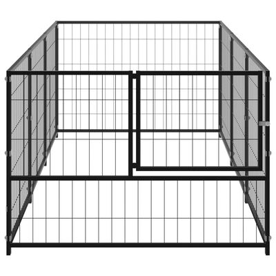vidaXL Kojec dla psa, czarny, 3 m², stalowy