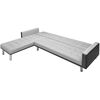 vidaXL Sofa narożna z tkaniny, 218x155x69 cm szaro-czarna