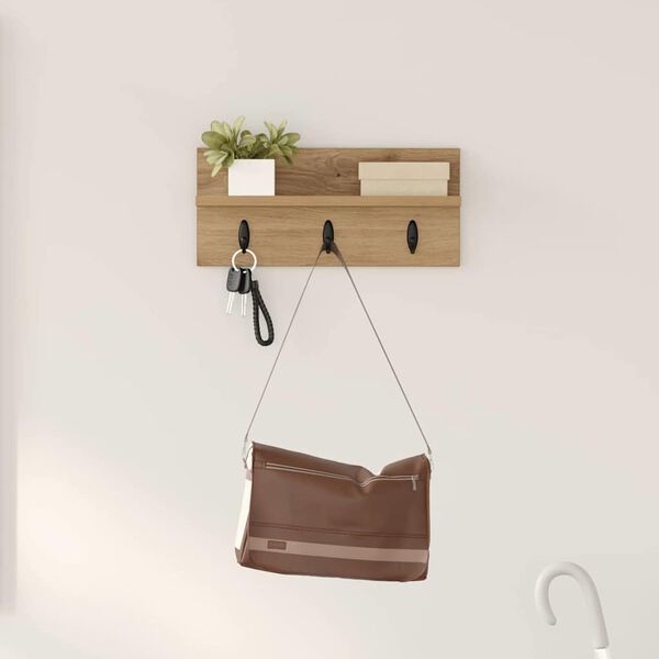 vidaXL Wieszak na płaszcze montowany na ścianie Dąb rzemieślniczy