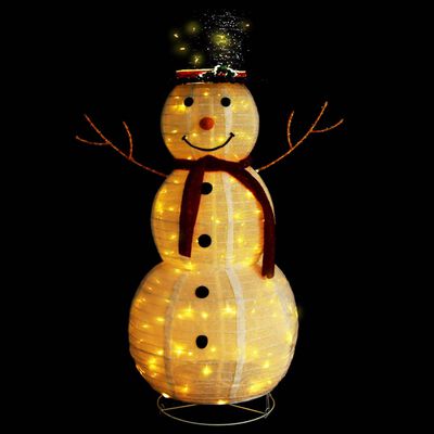 vidaXL Dekoracja świąteczna, bałwan z LED, luksusowa tkanina, 120 cm