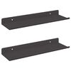 vidaXL P&oacute;łka ścienna z p&oacute;łką 2 pcs Czarny 80 x 9 x 2.5 cm