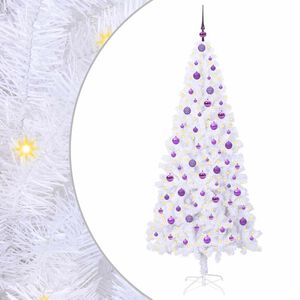 vidaXL Sztuczna choinka z 300 diodami LED Biały 210 cm PVC i stal
