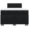 vidaXL Ł&oacute;żko kontynentalne z materacem, czarne, 120x190 cm, aksamit