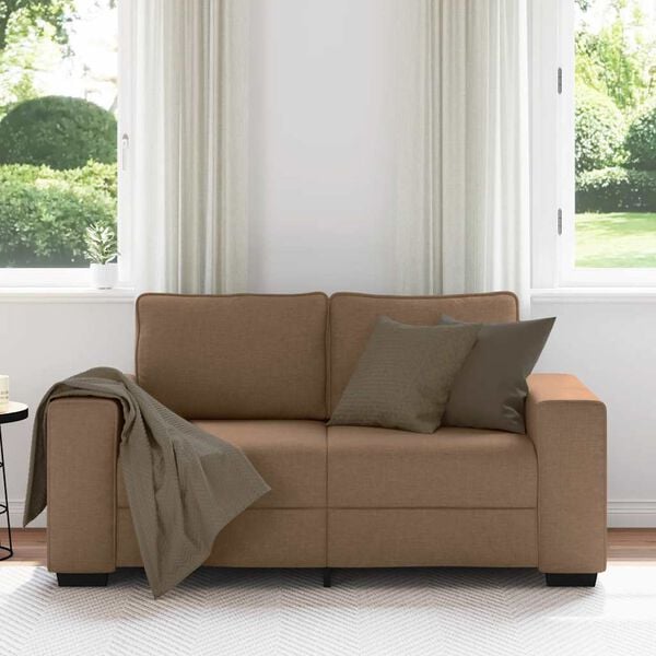 vidaXL Sofa 2-osobowa brązowa 160x77x82 cm tkanina