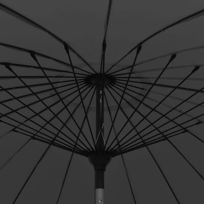 vidaXL Parasol ogrodowy na słupku aluminiowym, 270 cm, czarny