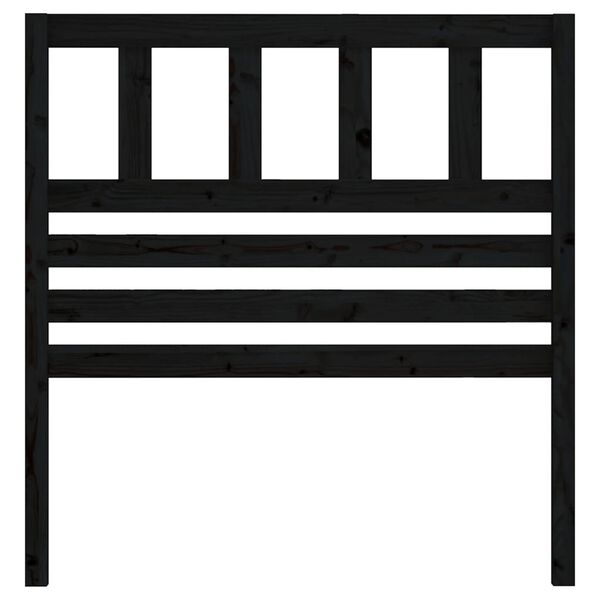 vidaXL Wezgłowie ł&oacute;żka, czarne, 96x4x100 cm, lite drewno sosnowe