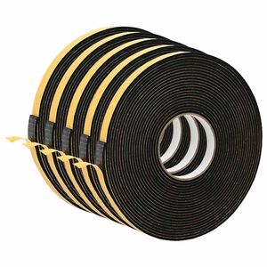 vidaXL Taśma samoprzylepna z pianki 5 szt. Czarny 10mm x 10m Pianka CR