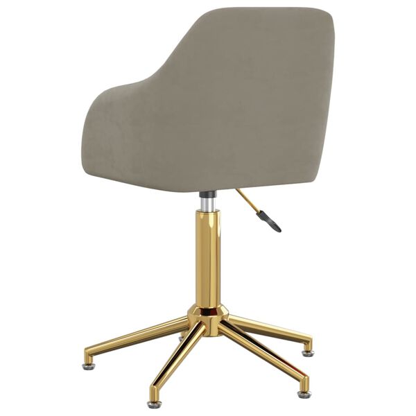 vidaXL Obrotowe krzesła stołowe, 6 szt., jasnoszare, obite aksamitem