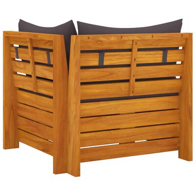 vidaXL 2-osobowa sofa ogrodowa z poduszkami, lite drewno akacjowe