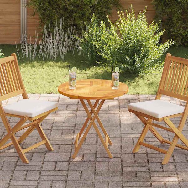 vidaXL Blat stołu, lite drewno tekowe, okrągły, 2,5 cm, 70 cm