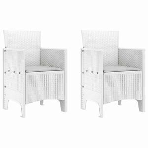 vidaXL Krzesło Ogrodowe 2 pcs Biały 53 x 49 x 85 cm PP