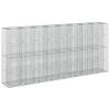 vidaXL Podniesione ł&oacute;żko gabionowe 4 pcs Srebrny 330 x 50 x 150 cm