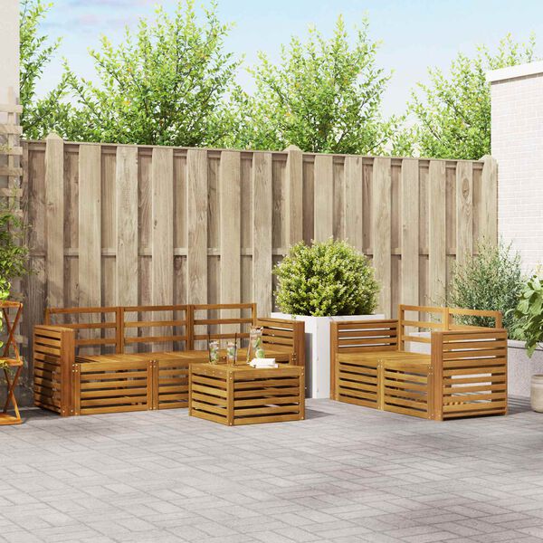 vidaXL Zestawy sof 6 pcs Naturalny Lite Drewno Akacji