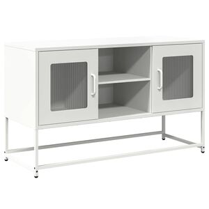 vidaXL Szafka pod telewizor, biała, 100,5x39x60,5 cm, stalowa
