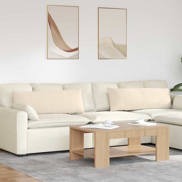 vidaXL Poduszki na sofę 2 pcs Beżowy 120 x 40 cm tkanina