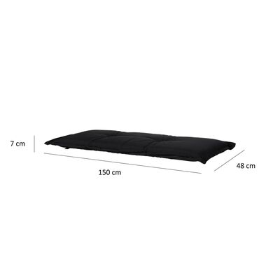 Madison Poduszka na ławę Panama, 150 x 48 cm, czarna