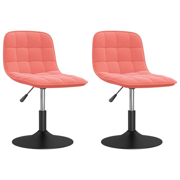 vidaXL Obrotowe krzesła stołowe, 2 szt., r&oacute;żowe, aksamitne