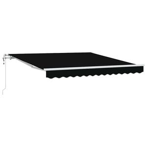 vidaXL Markiza wysuwana Czarny 300 x 250 cm Tkanina i aluminium