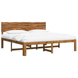 vidaXL Podw&oacute;jna rama ł&oacute;żka z wezgłowiem ROSTOCK naturalny 200 x 200 cm